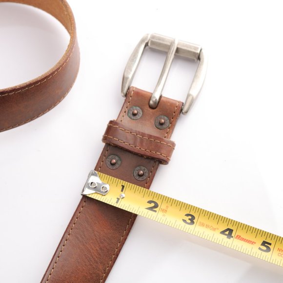 Levi's Belt Medium Brown Genuine Leather Prong Buckle Men 38 Work Casual - Picture 5 of 11